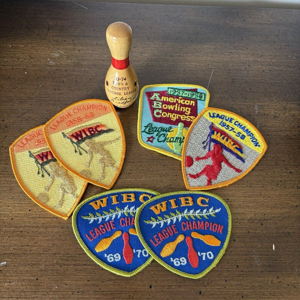 WIBC & ABC Bowling Patches Sew On 1957-1970 Trophy Pin Award 73-74 Lot of 7
